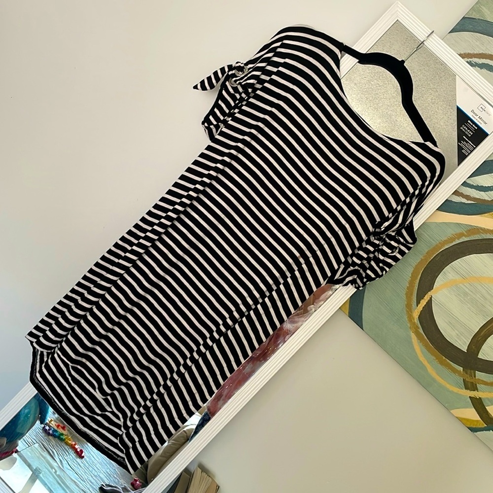 Calvin Klein S/P Black & White Striped Dress​